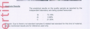 high carbon ferro silicon inspection analysis