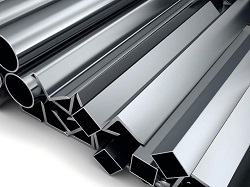 Various aluminum profiles,including round tubes,square tubes,and angle bars