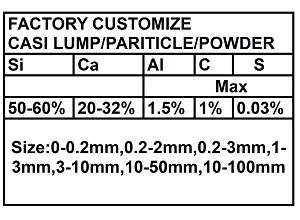 Factory custom silicon calcium alloy|Tailored specifications from Si50-60%,Ca20-30%,sizes from powder to lump
