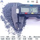 Calcium silicon powder 0-3mm particle appearance showing fine powder texture, dark gray to light gray color variation, metallic sheen, with chemical composition specifications table below