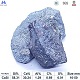 Calcium silicon Si58% Ca30% 10-50mm lump appearance showing metallic luster, silver-gray color, typical irregular lump shape, with chemical composition specifications table below