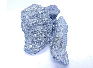 Calcium silicon Si60% Ca30% 10-50mm lump appearance showing metallic luster, silver-gray color, typical irregular lump shape