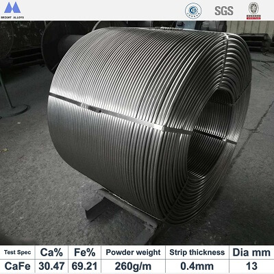 calcium iron coredwire producing process