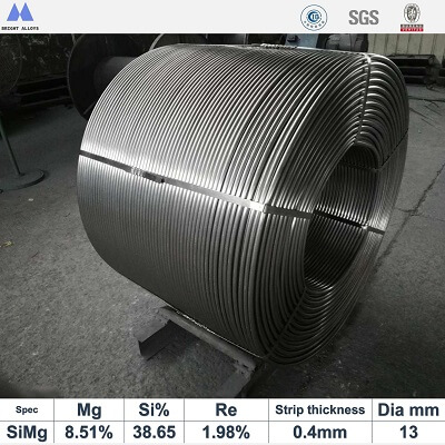 Spheroidizing cored wire for ductile iron treatment
