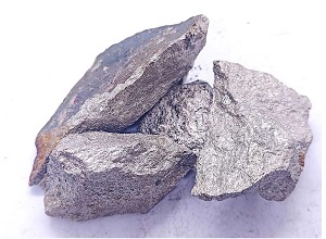 Close up appearance of low carbon ferro manganese 80% lump showing surface texture and shape