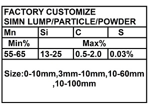 customize silicon manganese lump,grain and powder,Mn 55-65%,Si 10-25%, low phosphorus and sulfur, siver gray lump with metallic sheen