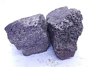 Silicon manganese 60/14 grade (SiMn 6014) lump appearance showing metallic luster, silver-gray color, typical irregular lump shape