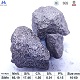 Silicon manganese 65/17 grade (SiMn 6517) lump appearance showing metallic luster, silver-gray color, typical irregular lump shape, with chemical composition specifications table below