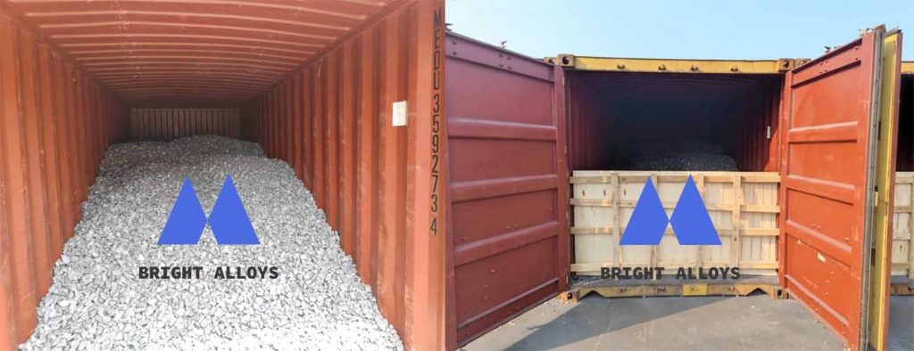 Bright Alloys Ferrosilicon loading containers by sea transporting